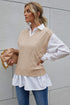 V-Neck Twist Knitted Vest Sweater